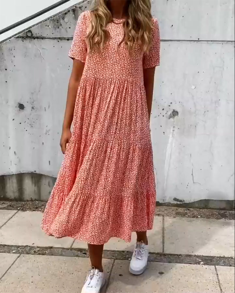 GR | Kurzarmkleid mit Blumenmuster