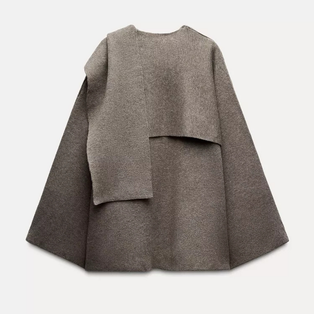 GR | Elegant wool trench coat with scarf set