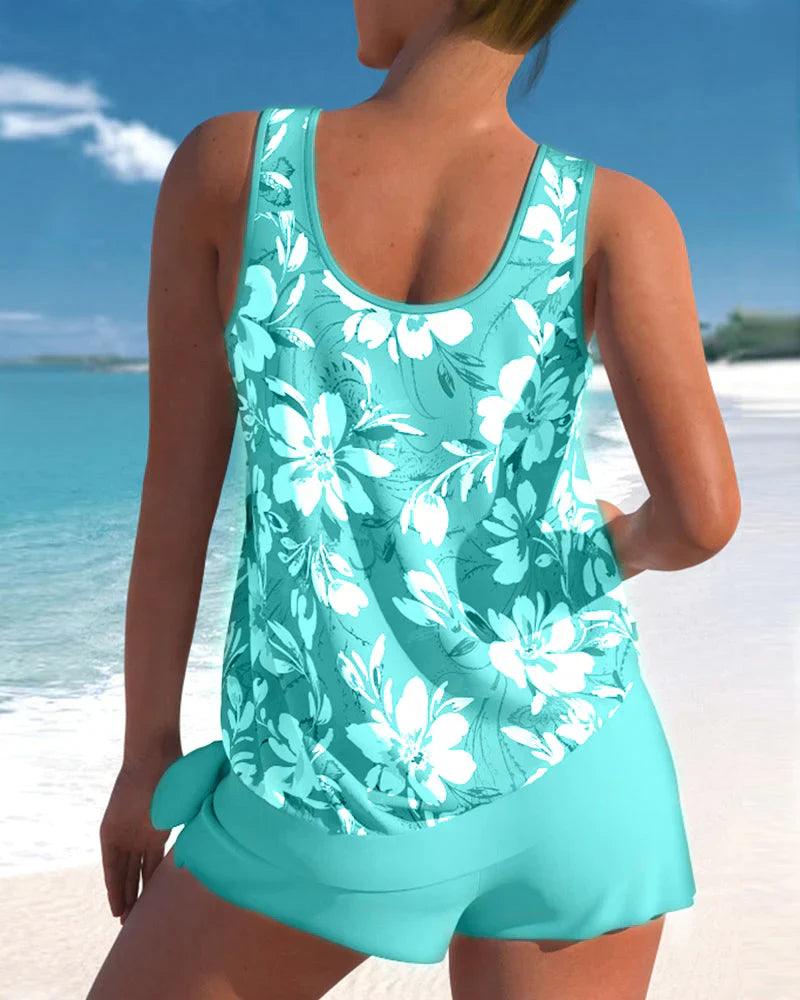 GR | Two-Piece Floral Tankini Set for Women