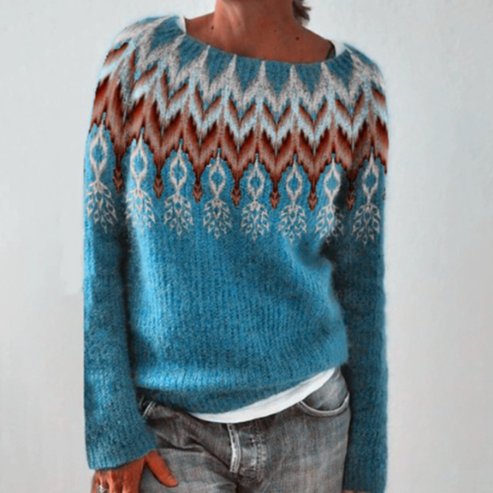 GR | Warm autumn sweater with round neck for women