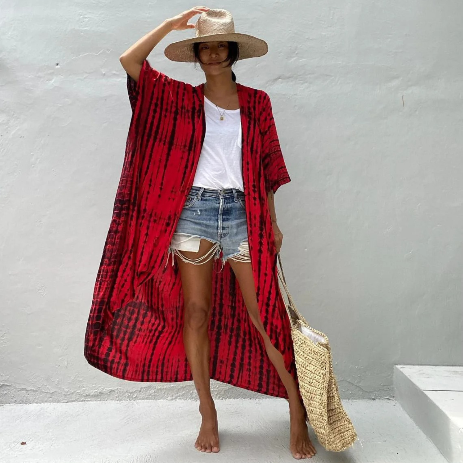 GR | Sommer Print Kimono Für Damen