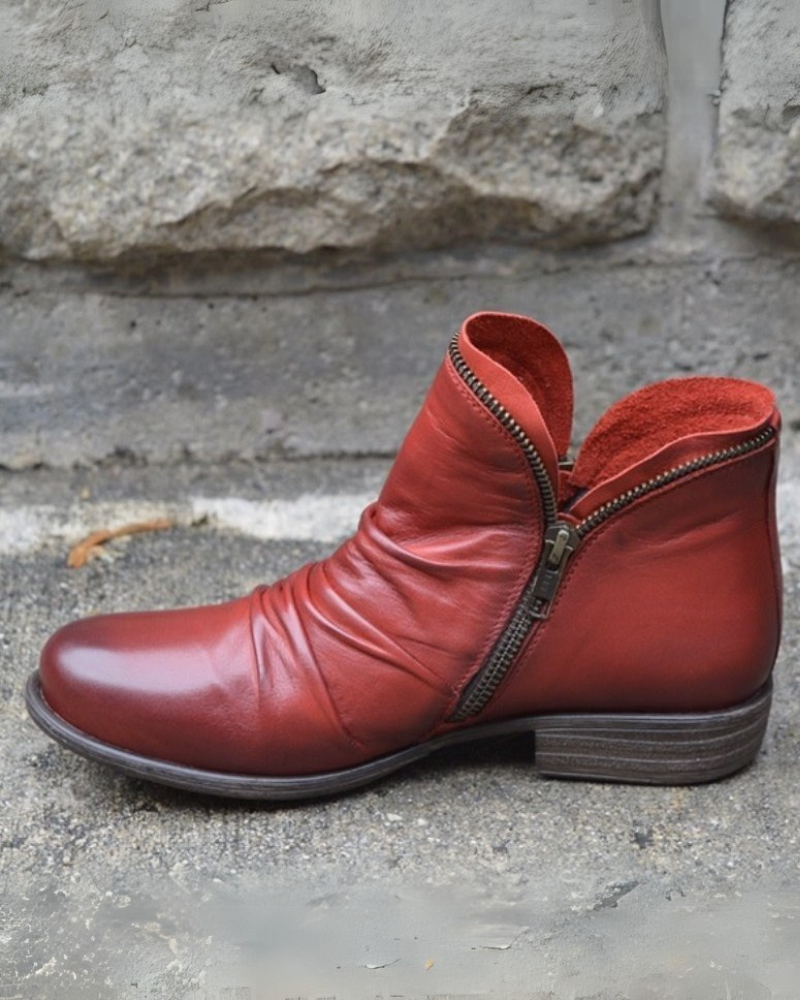 GR | Leather boots with zipper 