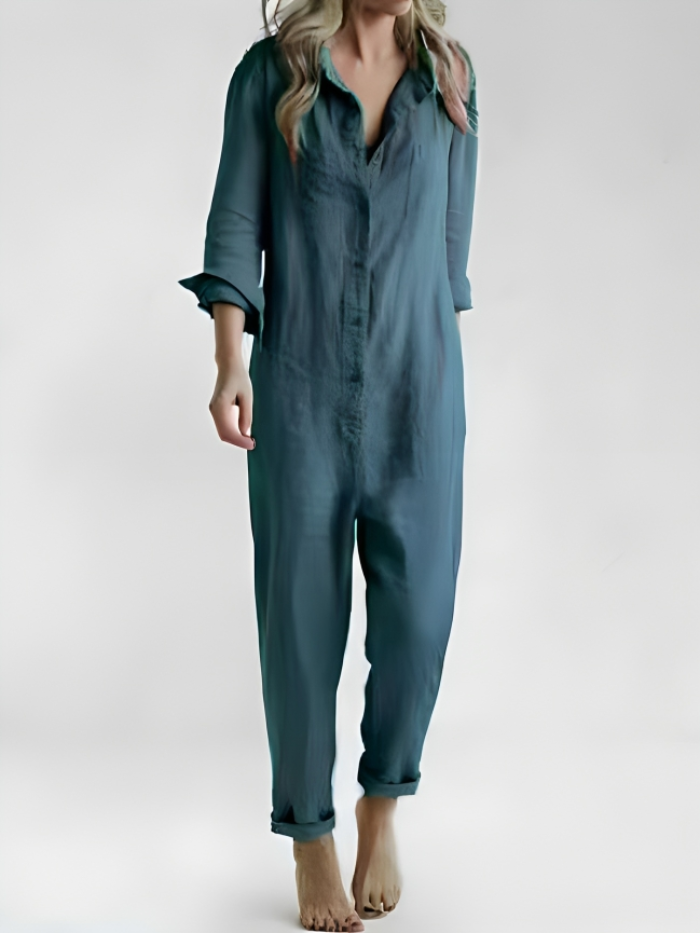 Scarlett™ - Long-sleeved jumpsuit with buttons