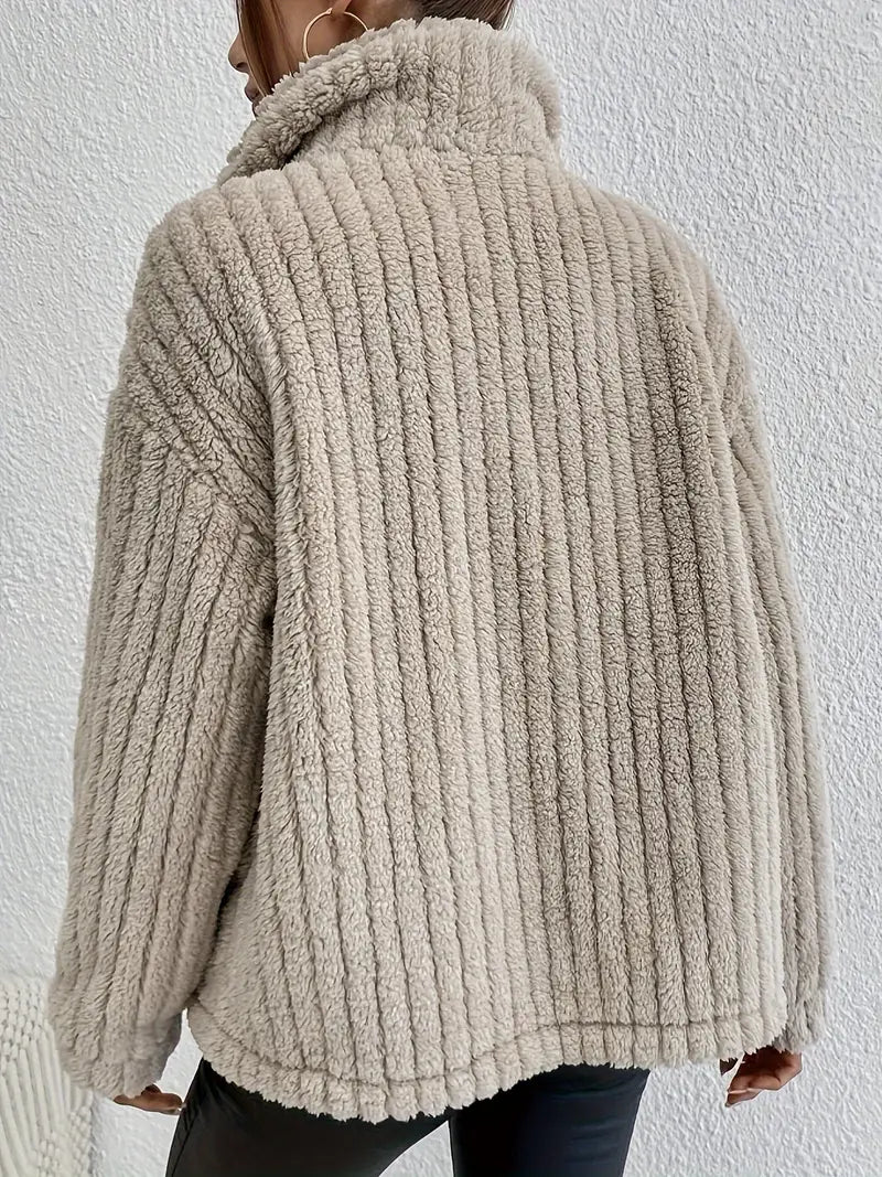 Double-sided cardigan with velvet buttons