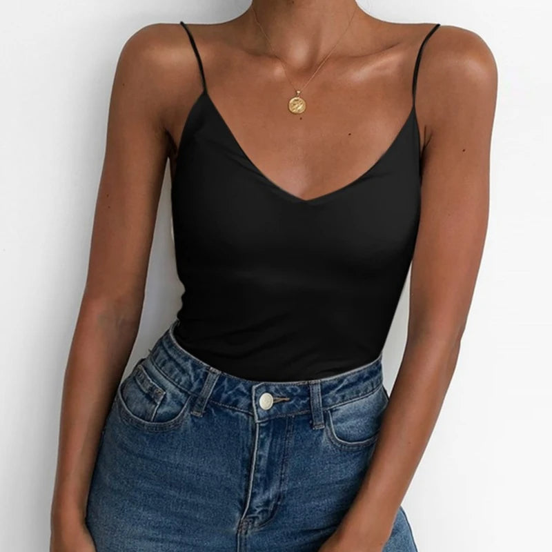 GR | V-neck Spaghetti Top