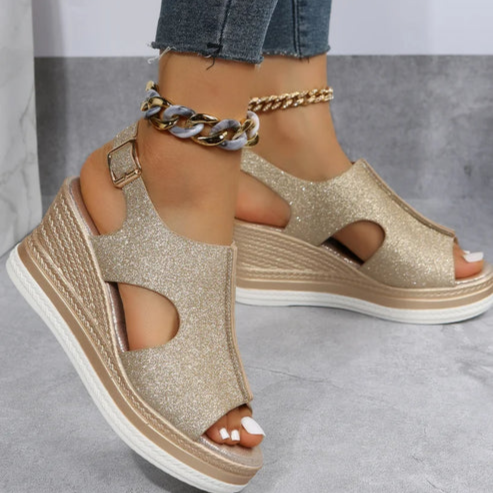 GR | Chic glitter wedge sandals
