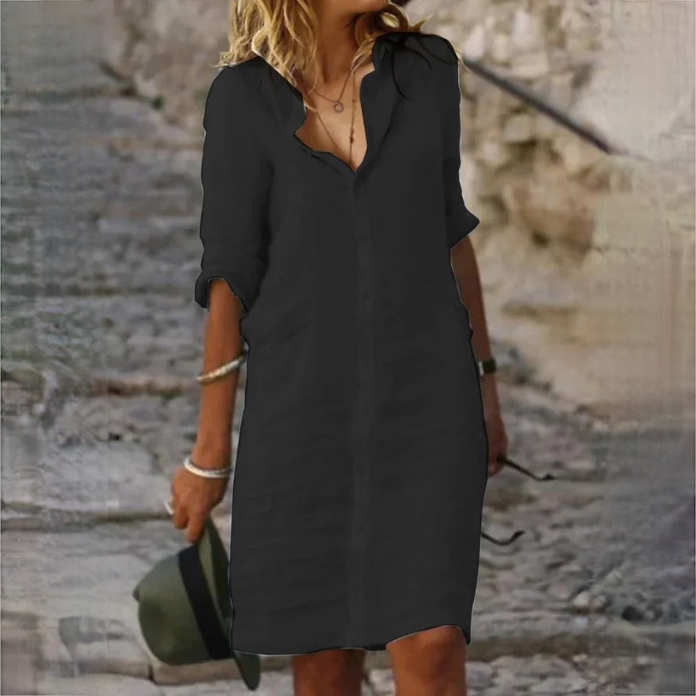 GR | Cotton Linen Women's Dress