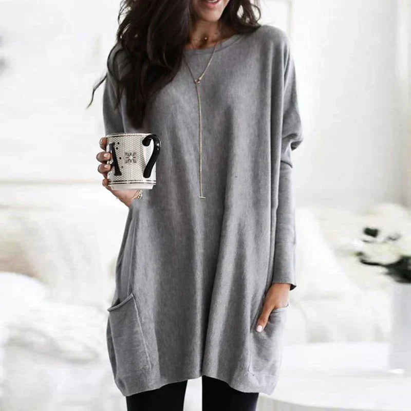GR - Women's Oversized Tunic Sweater for Relaxed Comfort