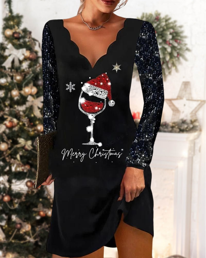 GR | Comfortable Chic V-Neck Cheer Dress