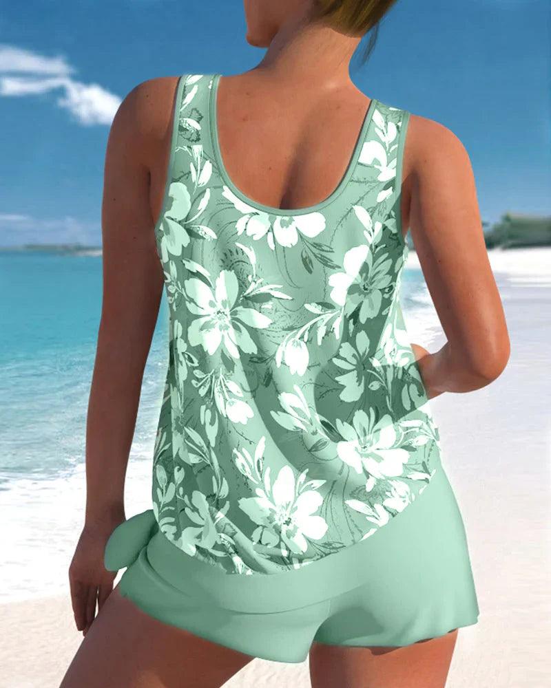GR | Two-Piece Floral Tankini Set for Women