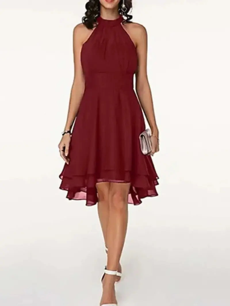 GR | Elegante Ärmelloses Chiffon Kleid