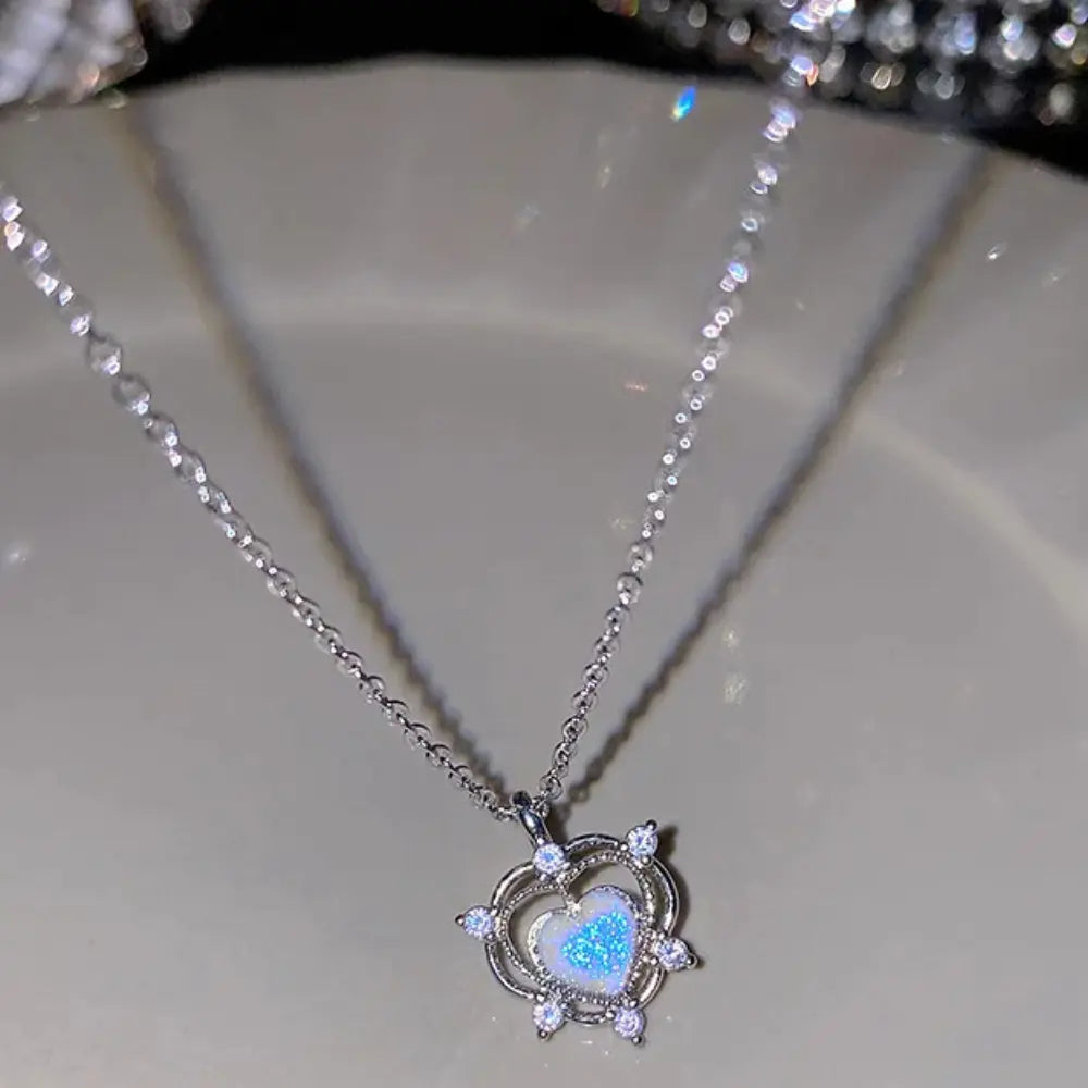 GR | Bow Angel Wing Heart Pendant Necklace for Women