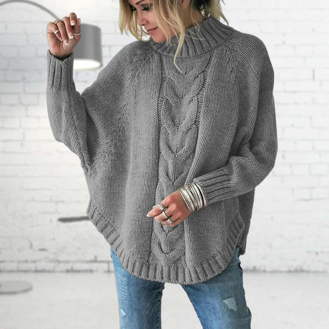 GR - Women's chunky knit roll-neck sweater