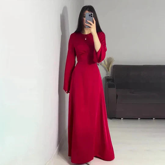 GR | Lange Frauenkleider Aus Satin Stil