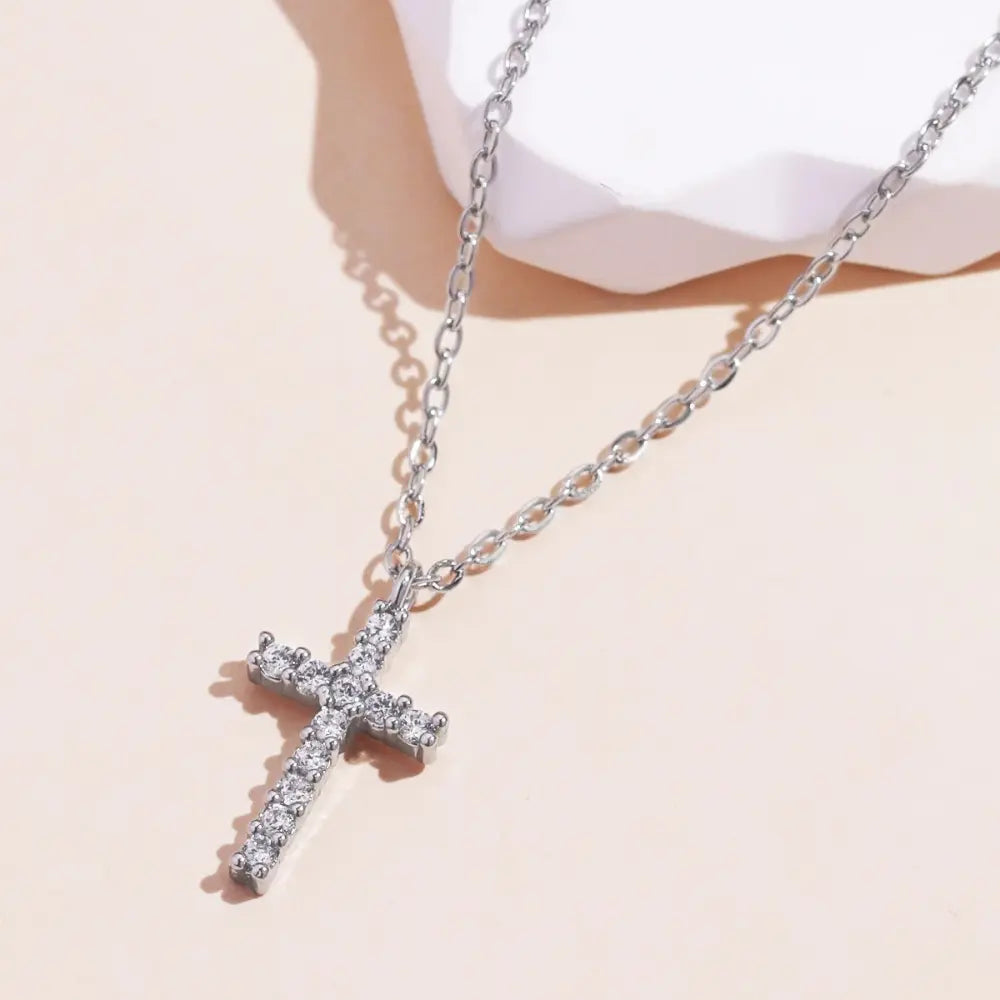 GR | Embossed Cross Necklace Pendant Jewelry for Women