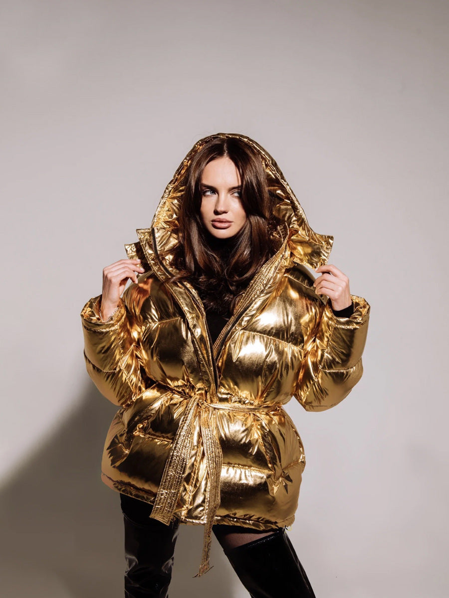 GR | Cool Shiny Hooded Puffer Jacket
