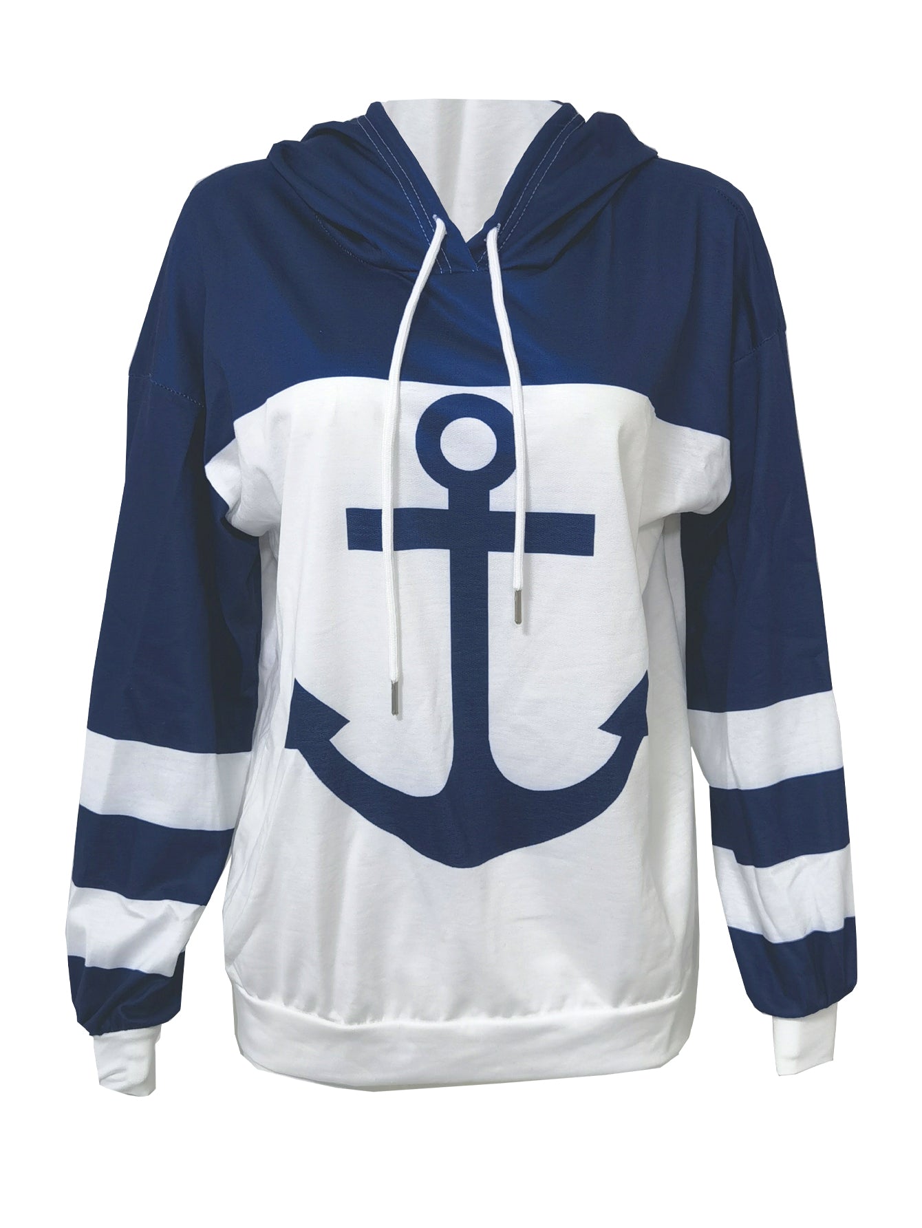GR | Colorblock-Hoodie mit Anker-Print