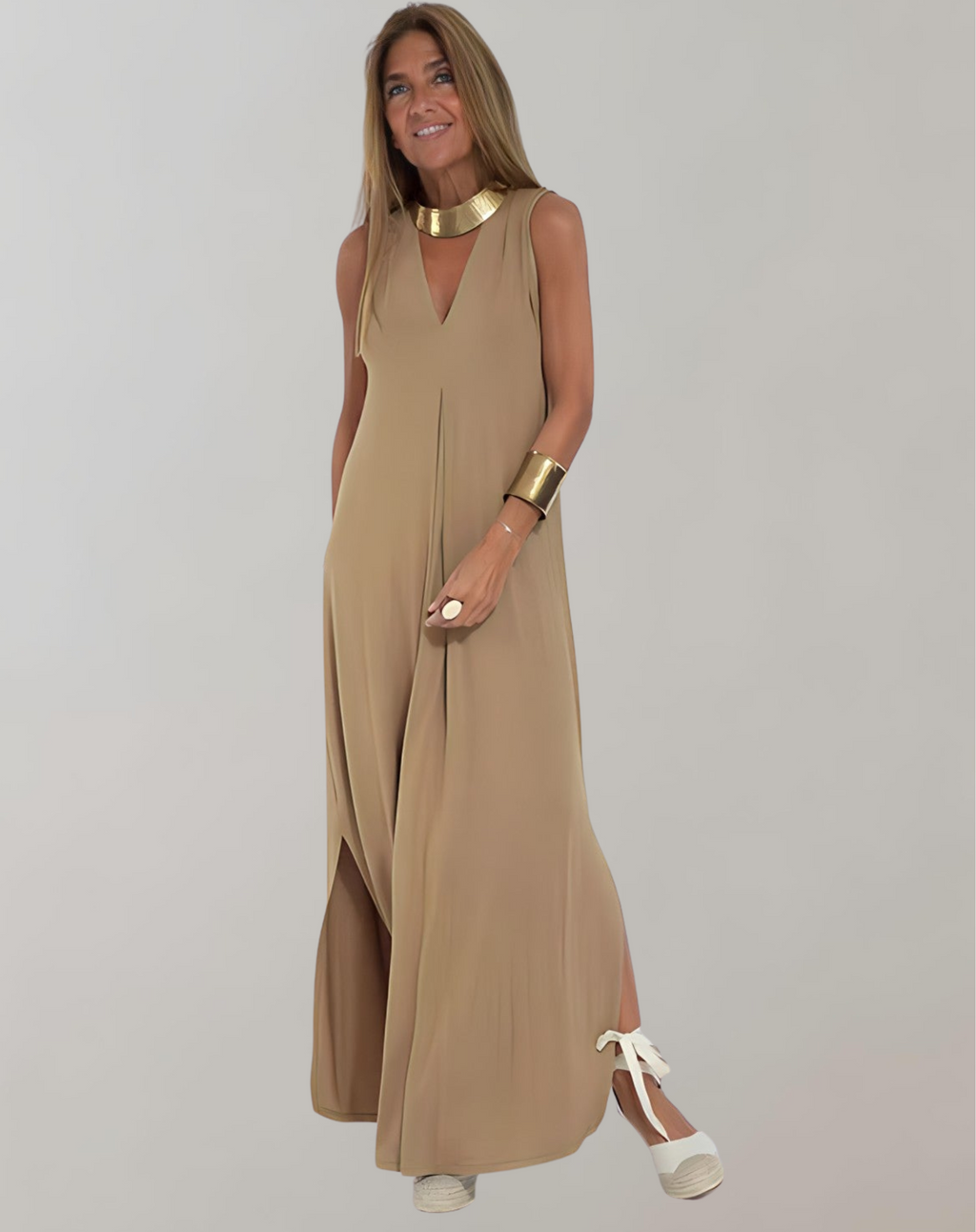 Elegant V-neck sheath dress