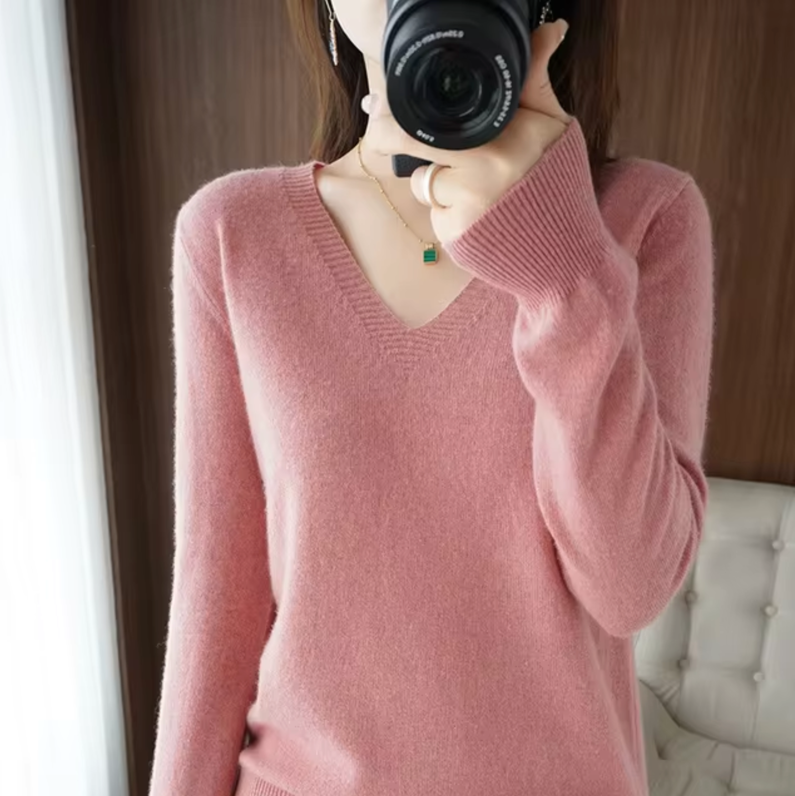 GR | V-Ausschnitt Strickpullover