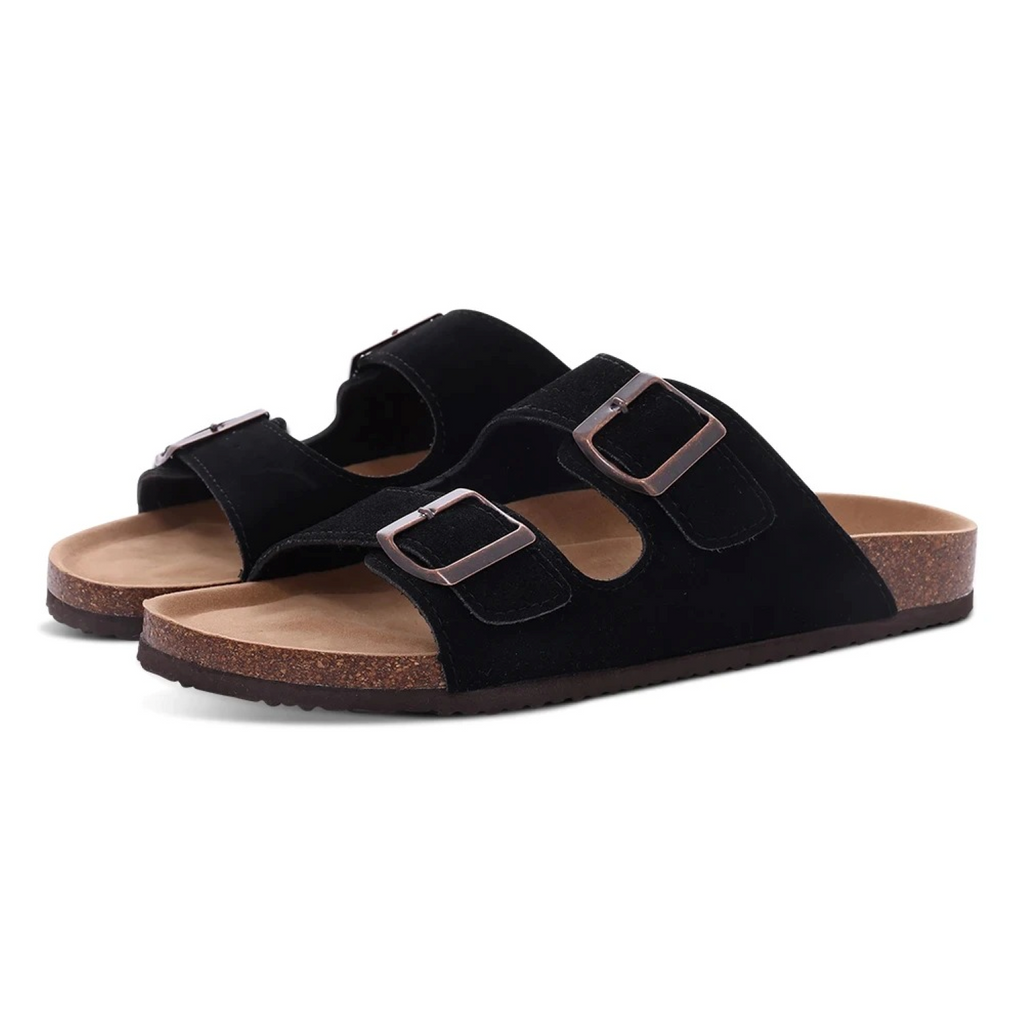 GR | Suede Women's Sandals with Double Strap