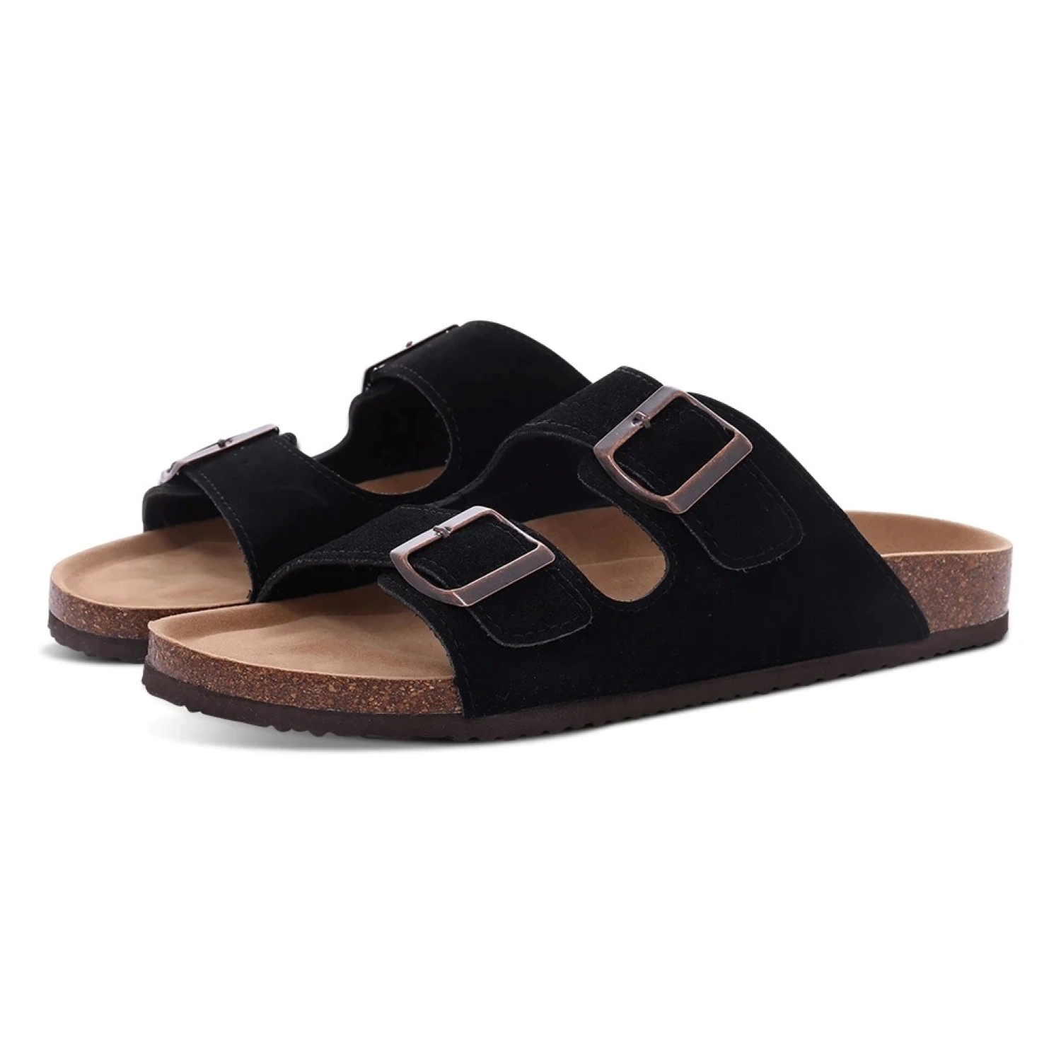 GR | Suede Women's Sandals with Double Strap