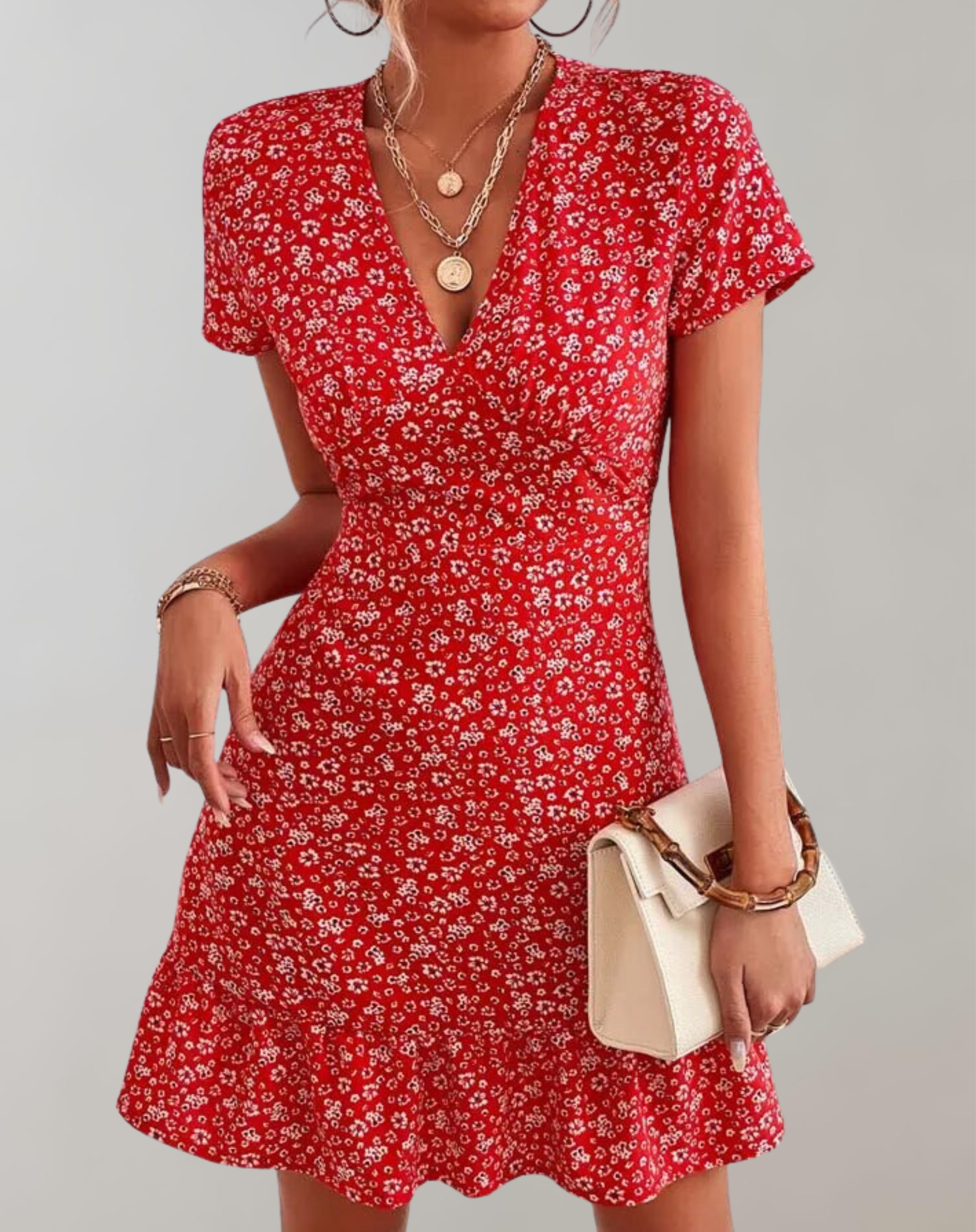 GR - Sommer kurz Boho Kleid Frauen