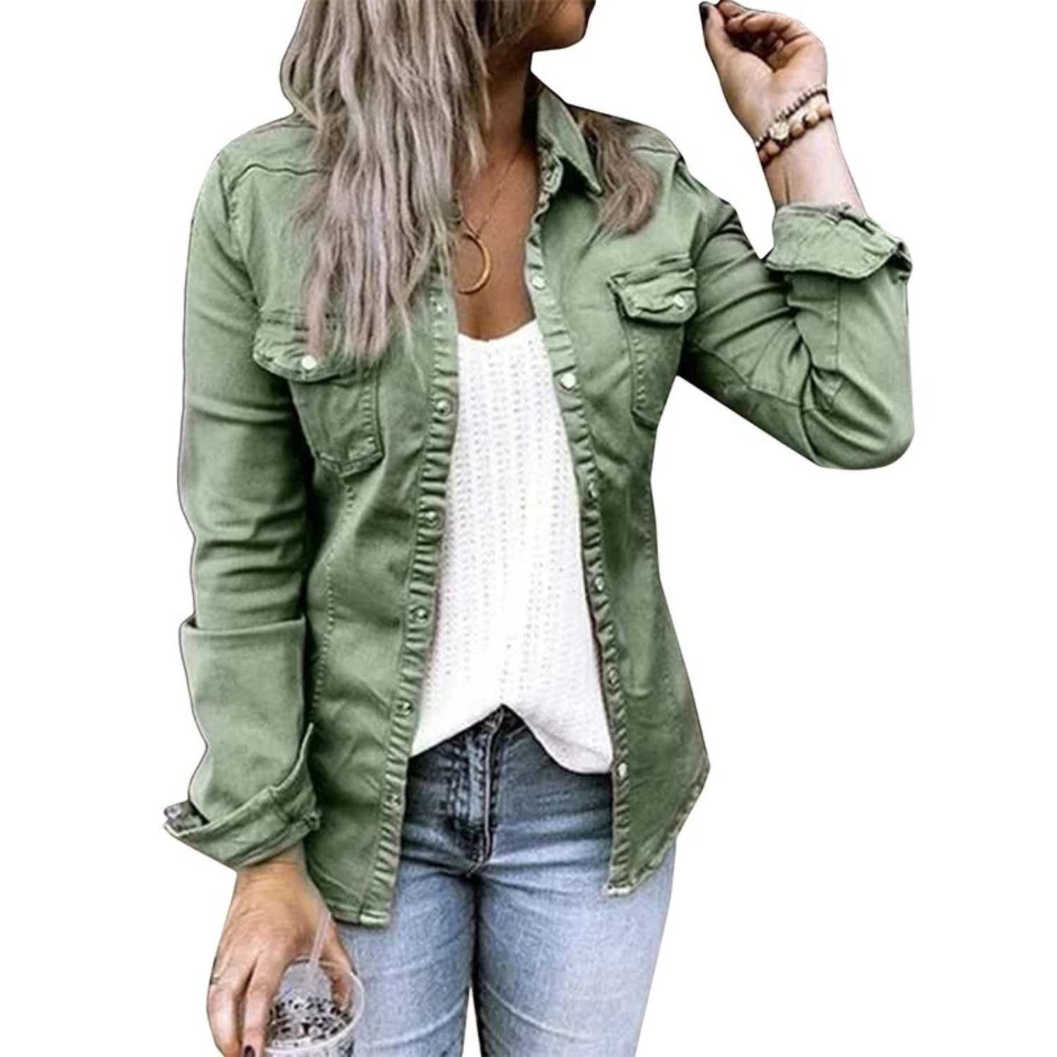 GR | Women's Summer Jacket in Military Denim Style