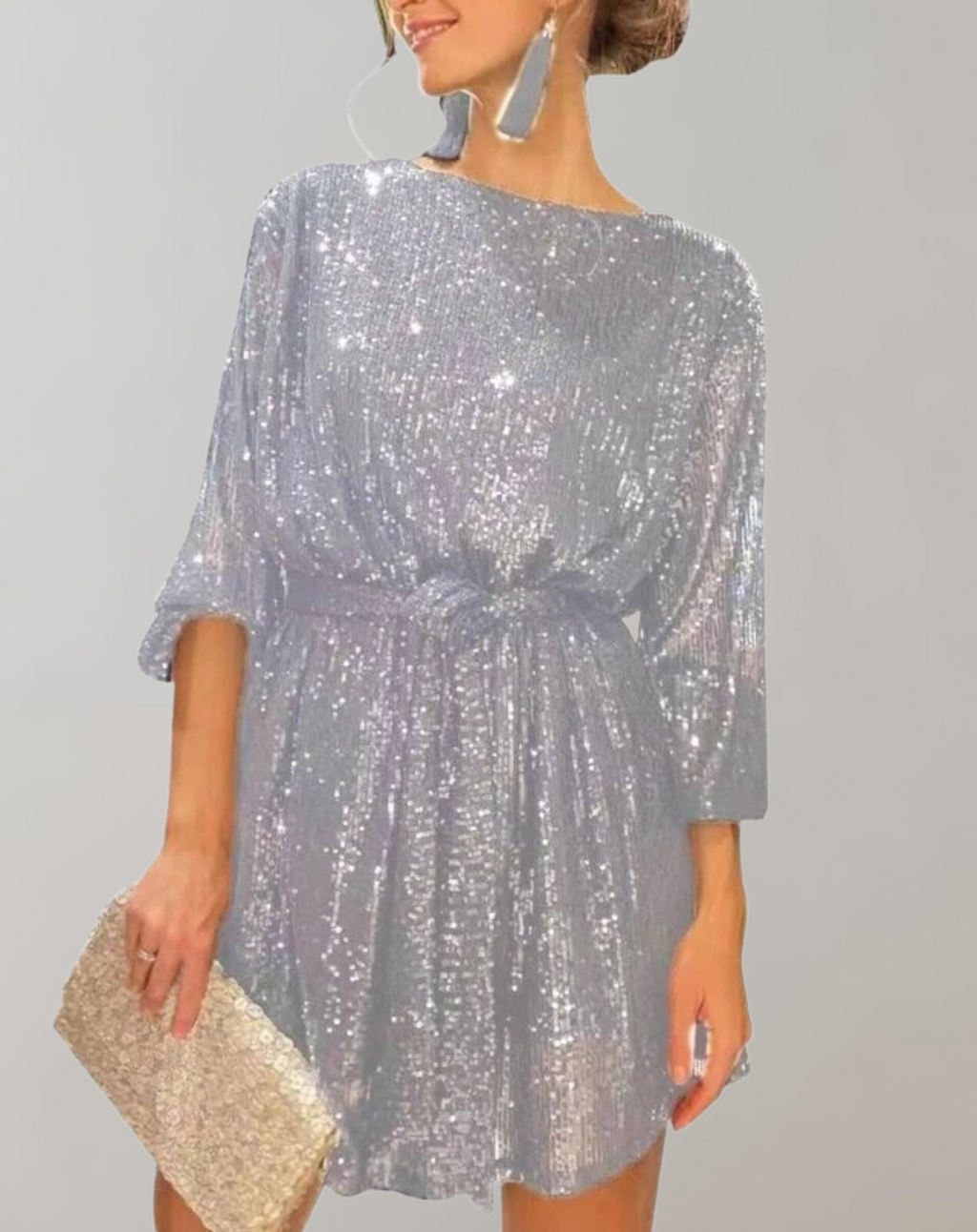 GR - Glittering sequin dress for women 