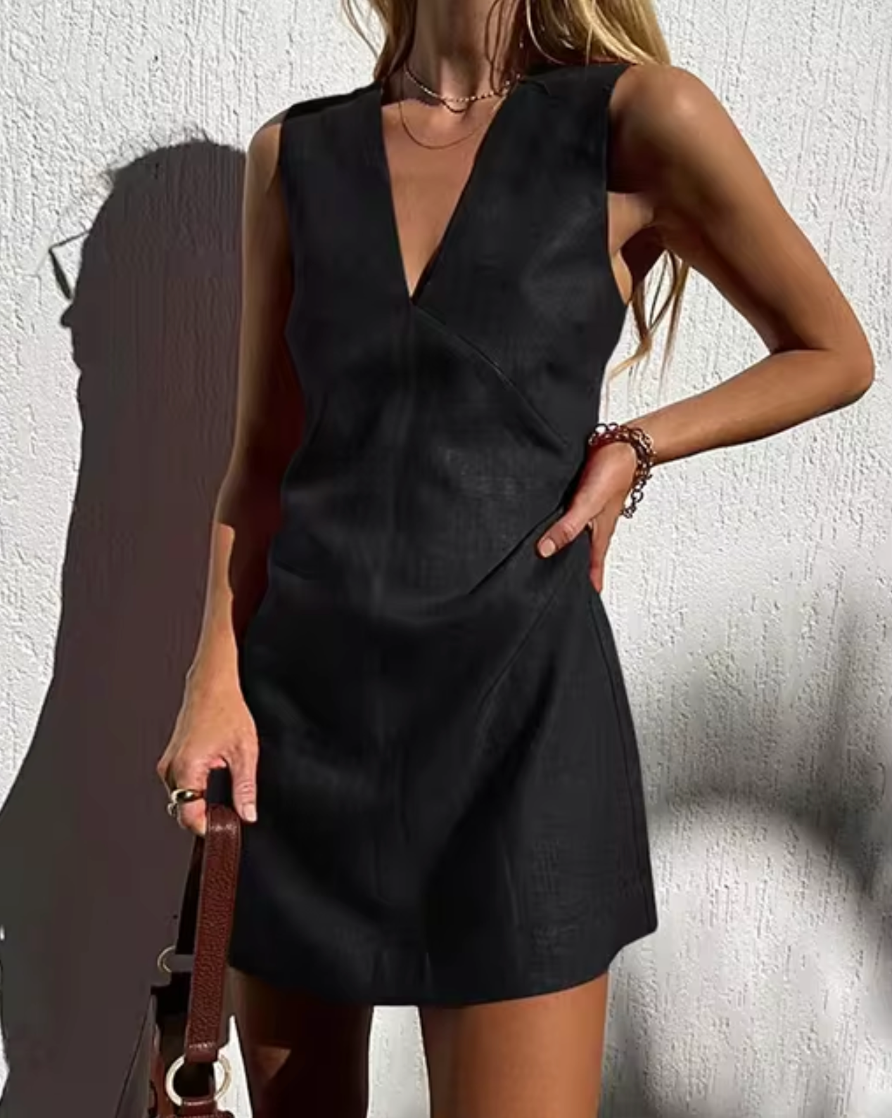 GR | Mini Kleid Ohne Ärmel aus Leinen