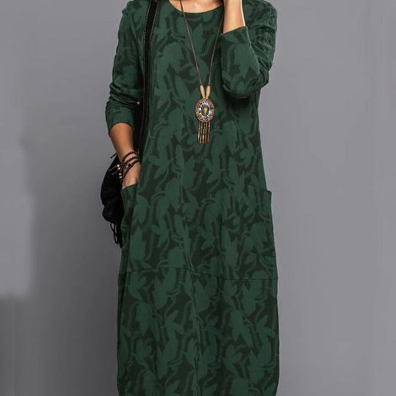 GR - Long-sleeved pocket dress with print