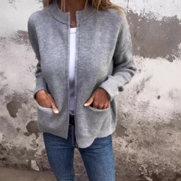 GR | Super soft, warm cardigan with zipper
