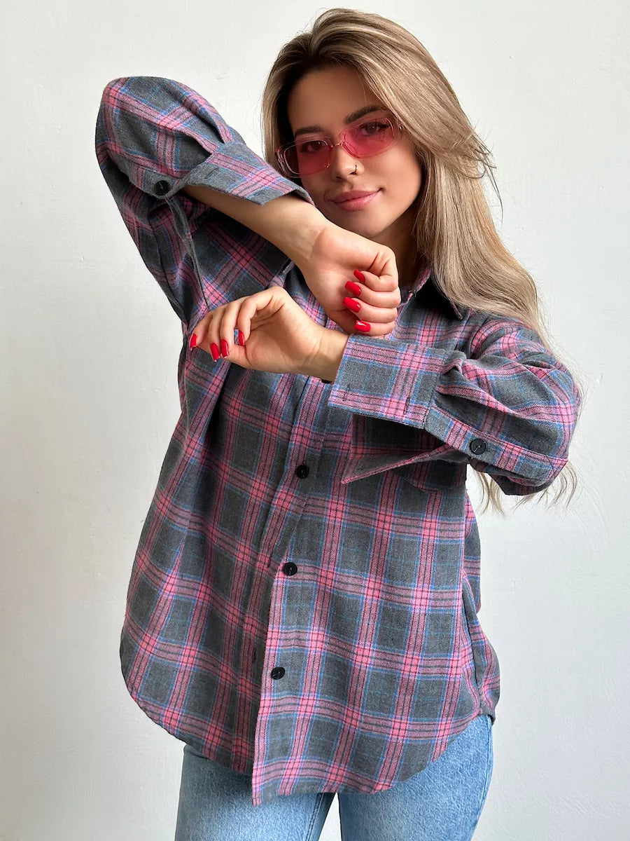 GR | Checked flannel shirt for women