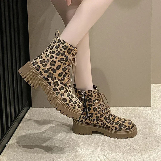 Leopard print boots