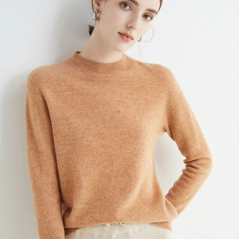 GR | Women's Cashmere Round Neck Sweater - Soft and Lightweight Knit Sweater