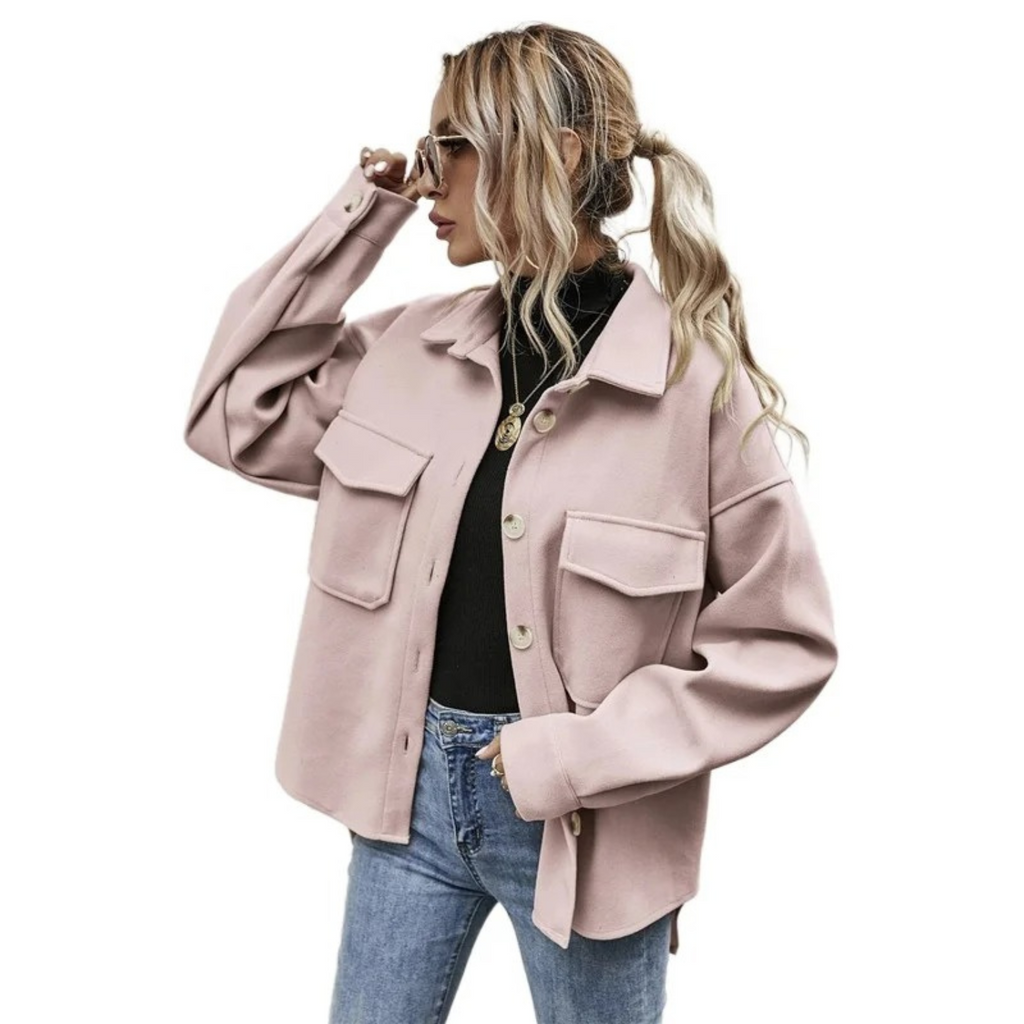 GR | Buttoned Jacket with Chest Pockets for Women