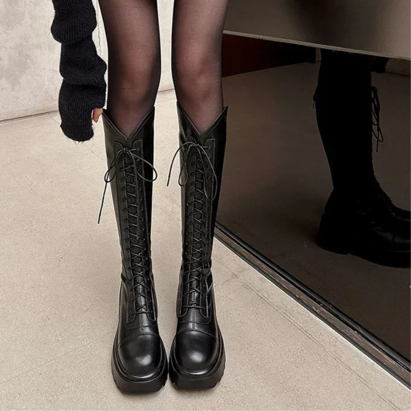 GR | High Boots Women's Boots with Laces and Sturdy Heel