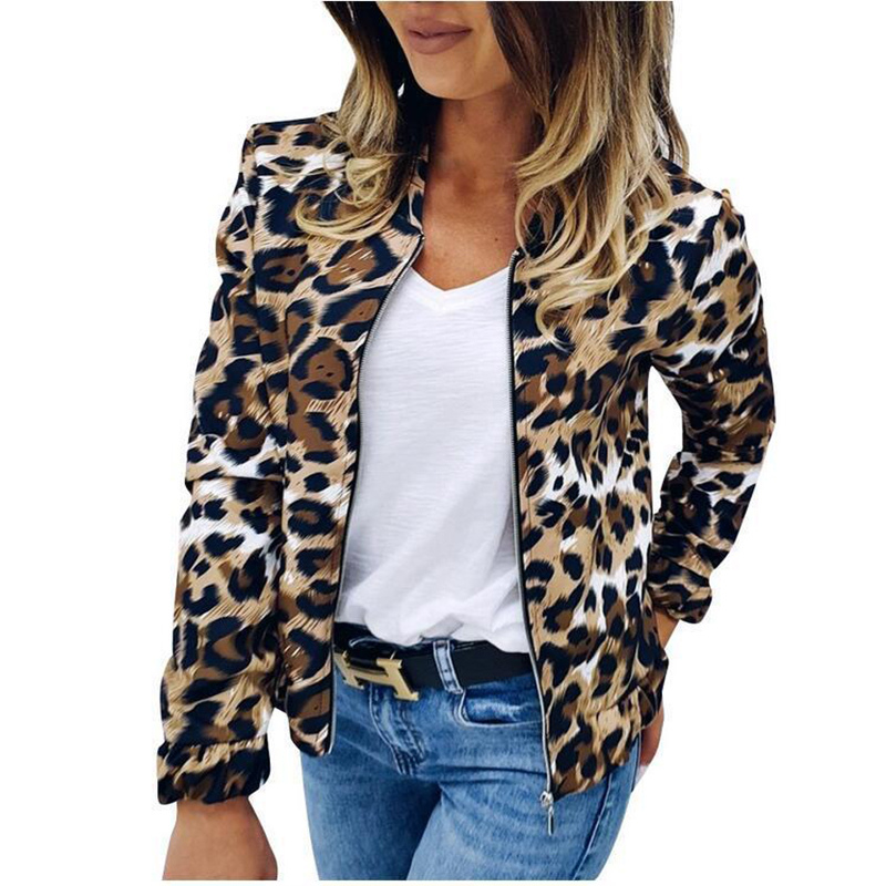 Bomber jacket with animal print and comfortable fit
