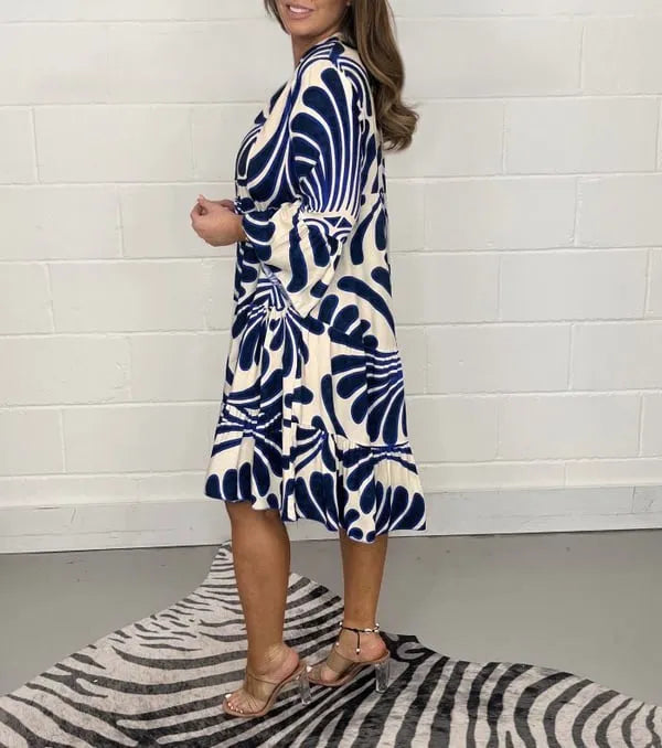 Elegant summer dress with a V-neck