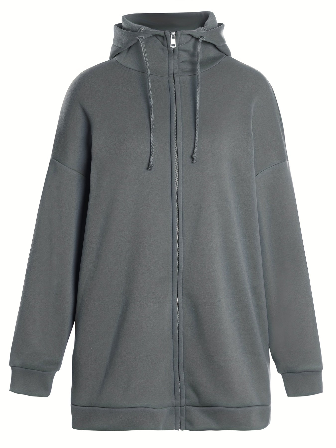 GR | Comfort - Extrem bequemer langer Zip-Up-Plüsch-Hoodie mit Kapuze für Damen