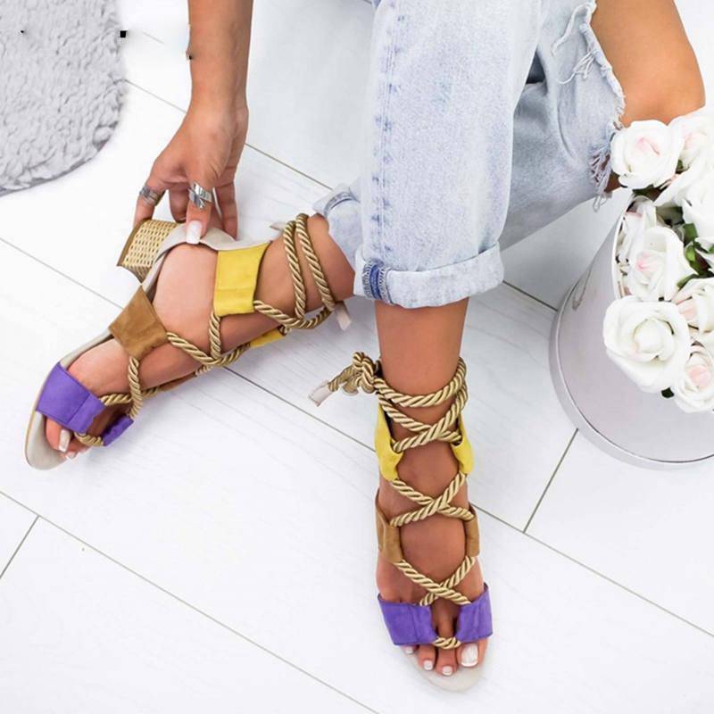 GR | Gladiator-colored strappy heeled sandal