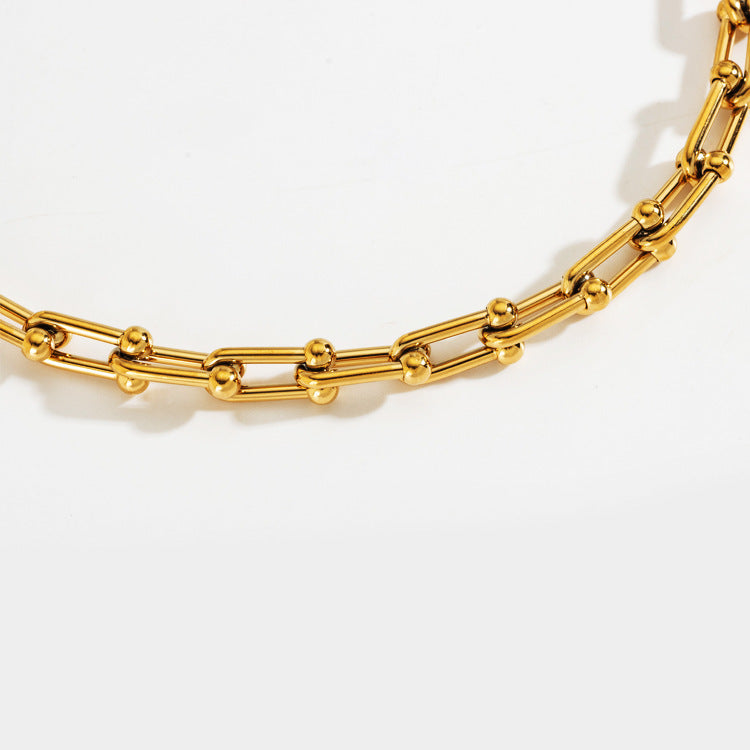 GR | Necklace U-shaped lock thick chain