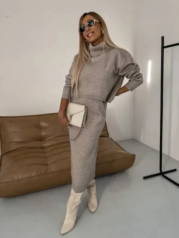 GR | Stretchkleid Mit Passendem Pullover