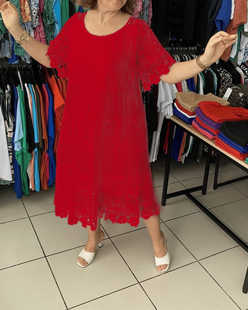 GR | Stilvolles Kleid Mit Feiner Spitzenverzierung