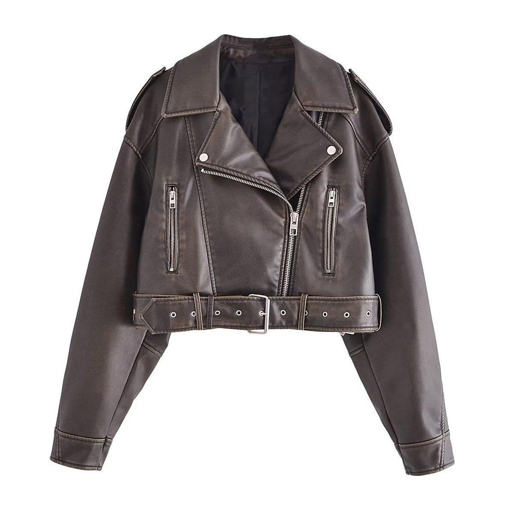 GR | Washable, Gradient Leather Jacket for Women*