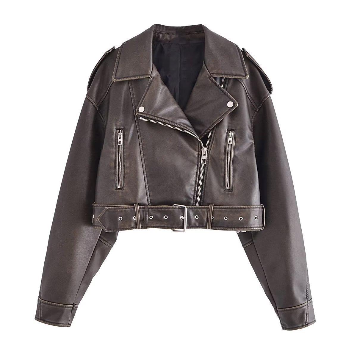 GR | Washable, Gradient Leather Jacket for Women*