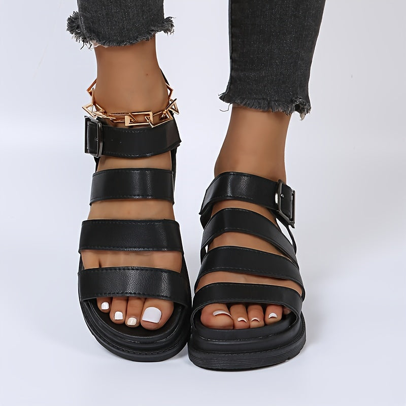 GR | Sandals with platform sole and ankle strap