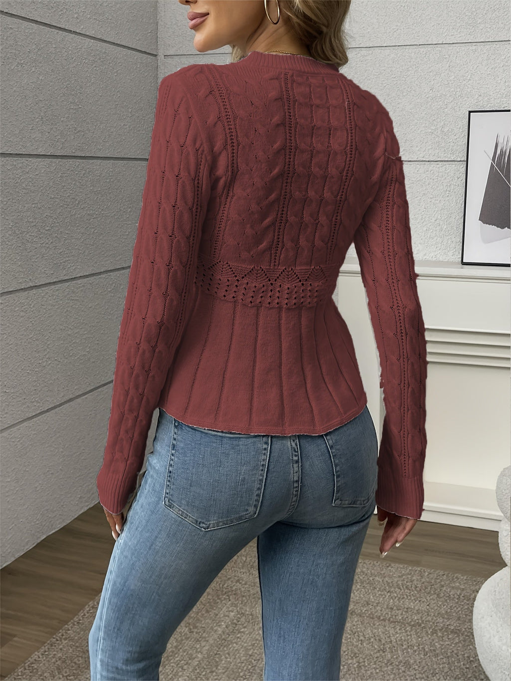 GR | Gestrickter Damenpullover - Luxus Strickmuster mit bequemem Schnitt