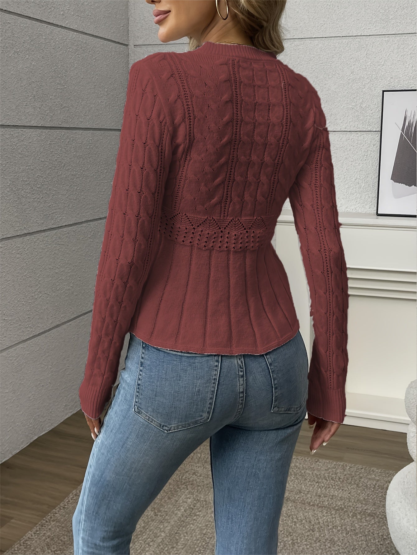 GR | Gestrickter Damenpullover - Luxus Strickmuster mit bequemem Schnitt