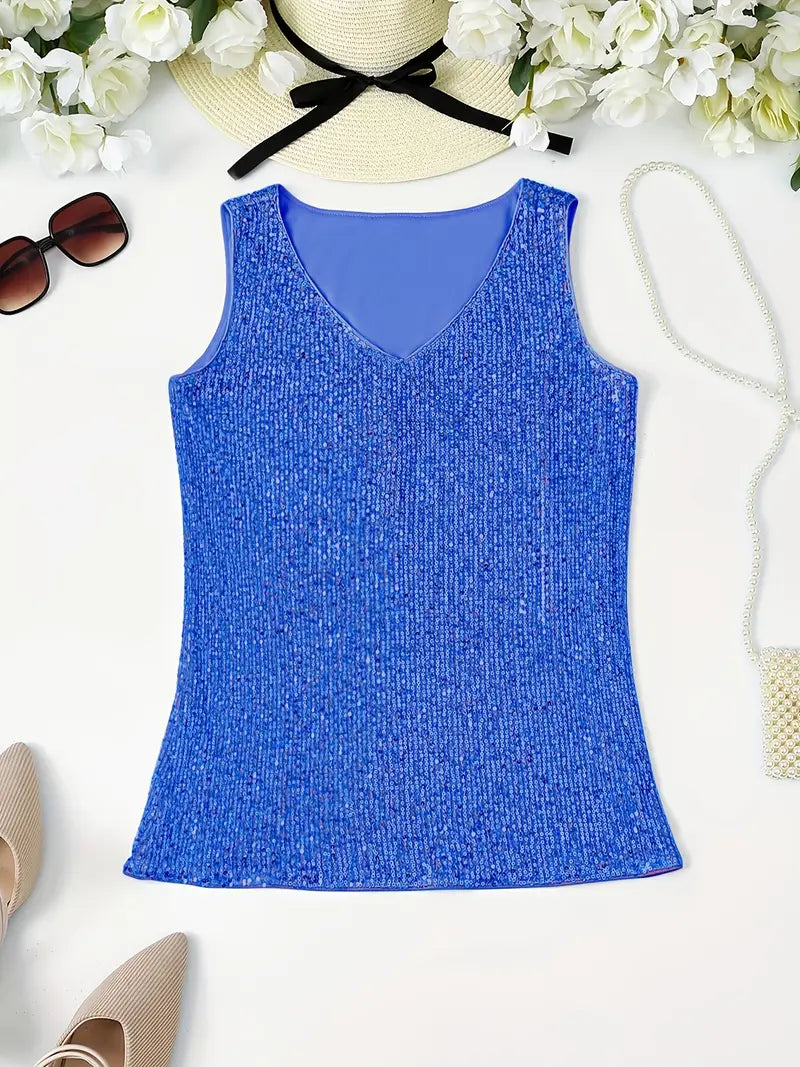 GR | Elegant sleeveless top with sequins