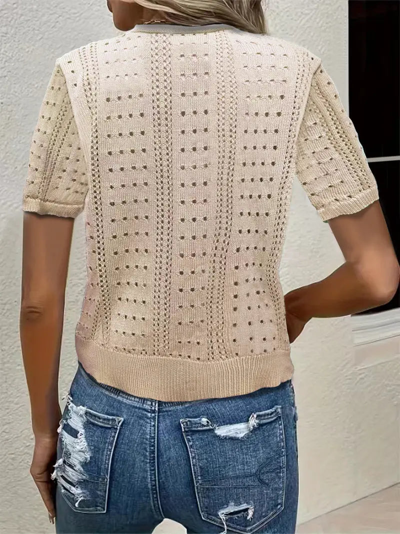 GR | Versatile comfort, elegant V-neck cardigan for women